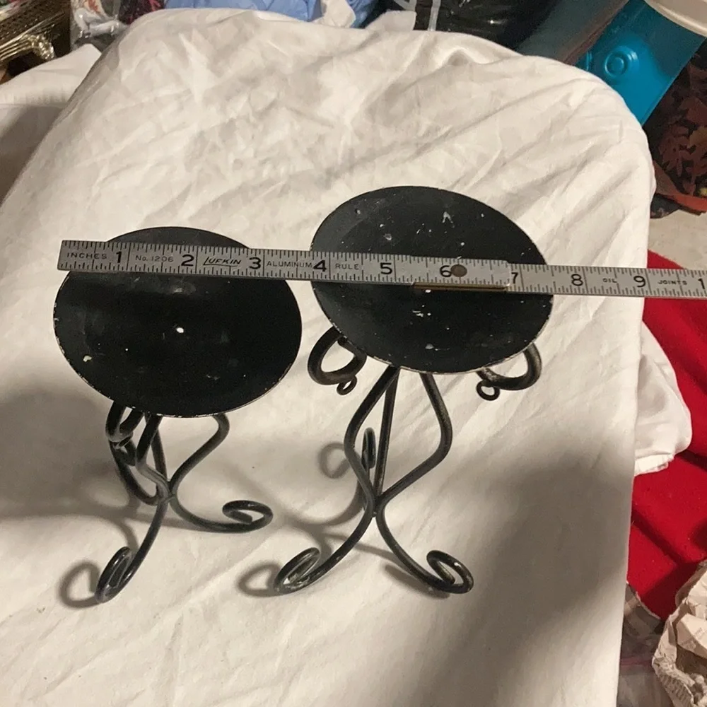 Wrought iron retro 70’s style Mediterranean candle holders